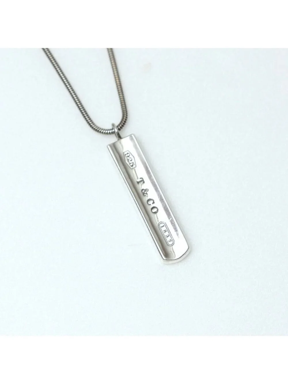 Tiffany & Co Necklace 925 Sterling Silver Plate Pendant Barnecklace